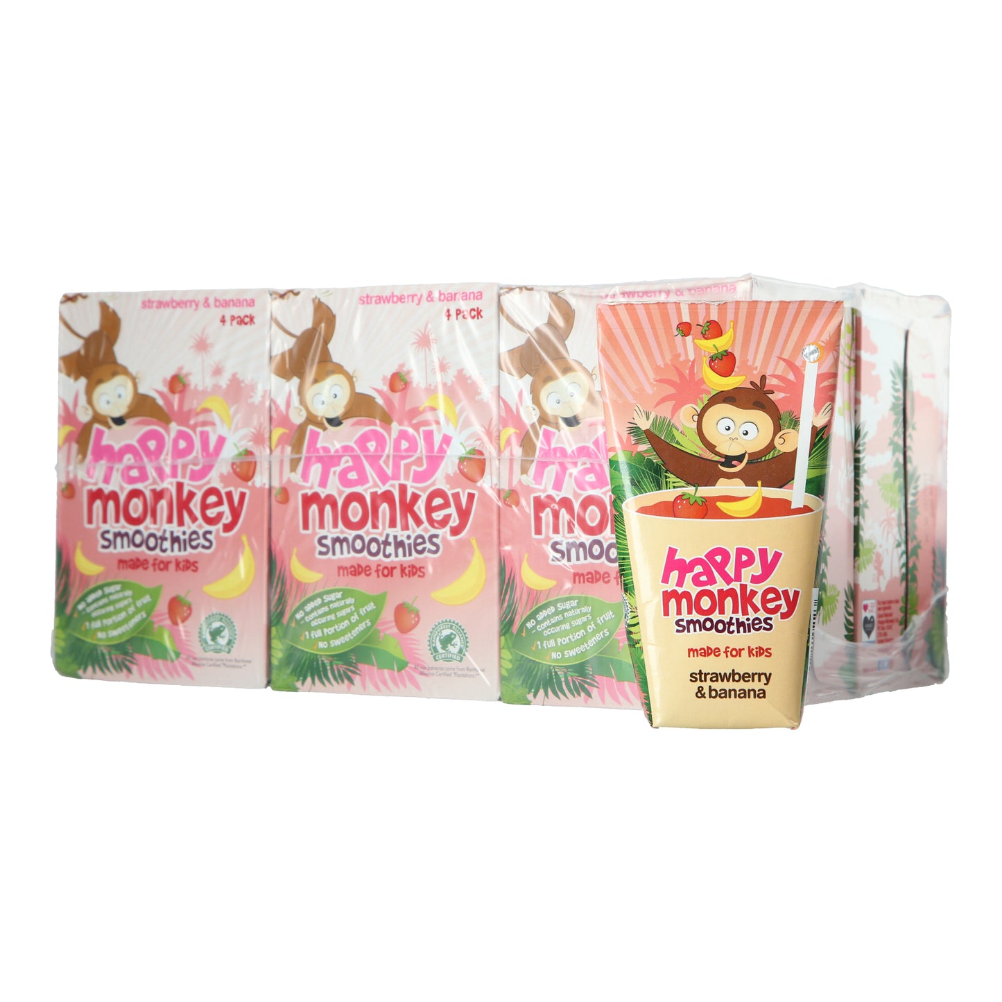 Happy Monkey Strawberry and Banana Smoothies