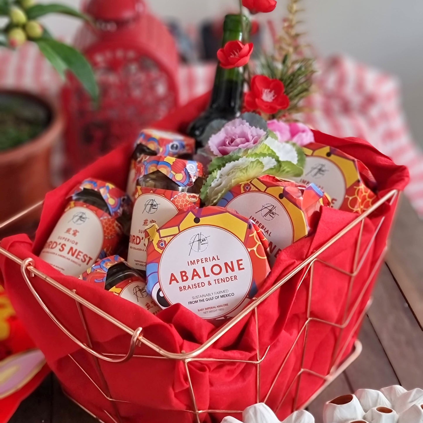 Chinese New Year Wine, Abalone & Bird's nest Hamper