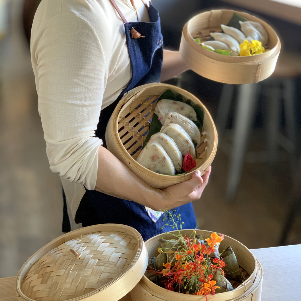 Nonya Rice Dumpling & Teochew Kueh Steamer Basket