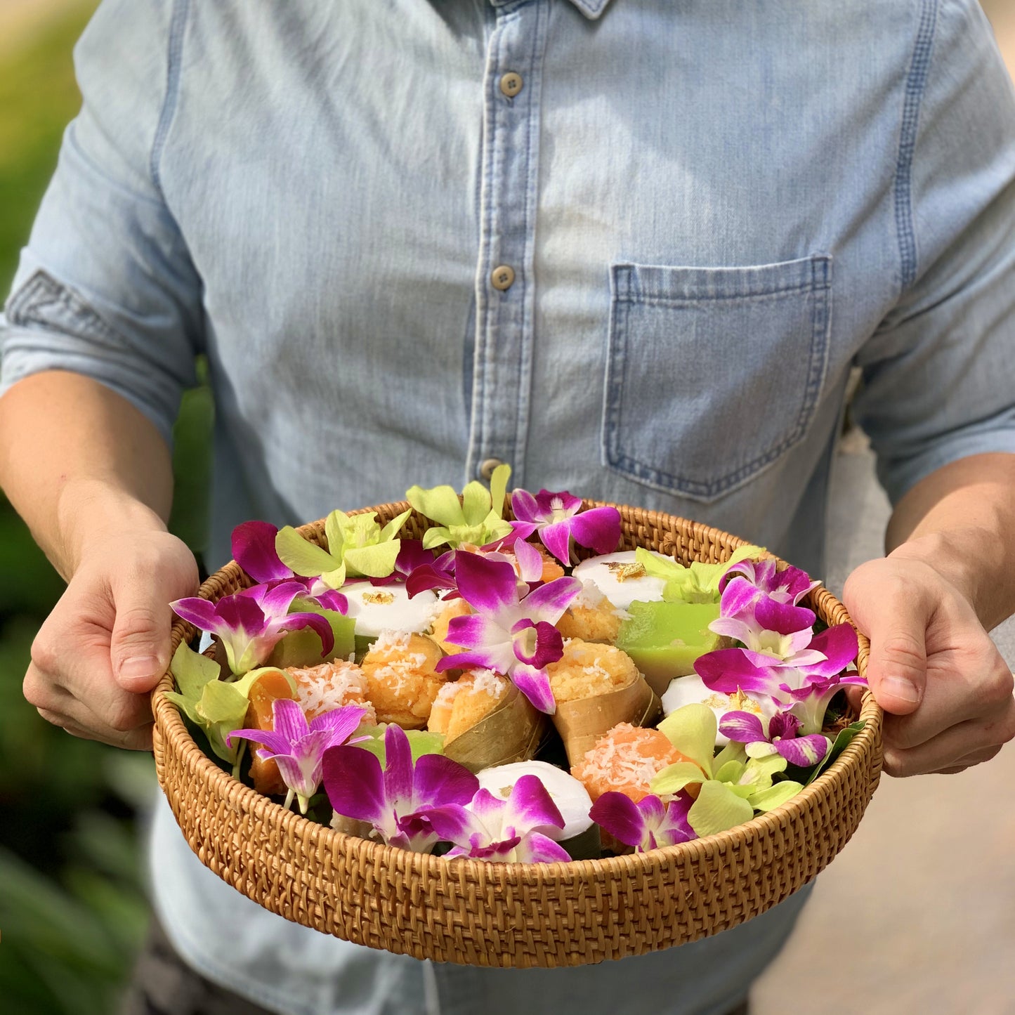 Thai Delights L Rattan Tray (3-5pax)