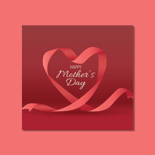 Mother's Day - Red Ribbon Heart