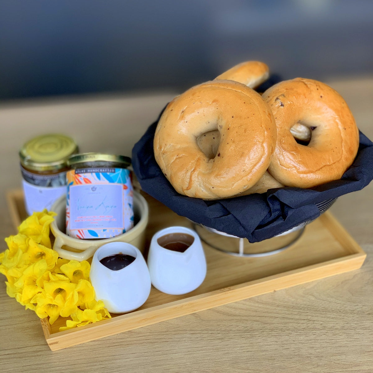Bagels & Kaya Floating Tray