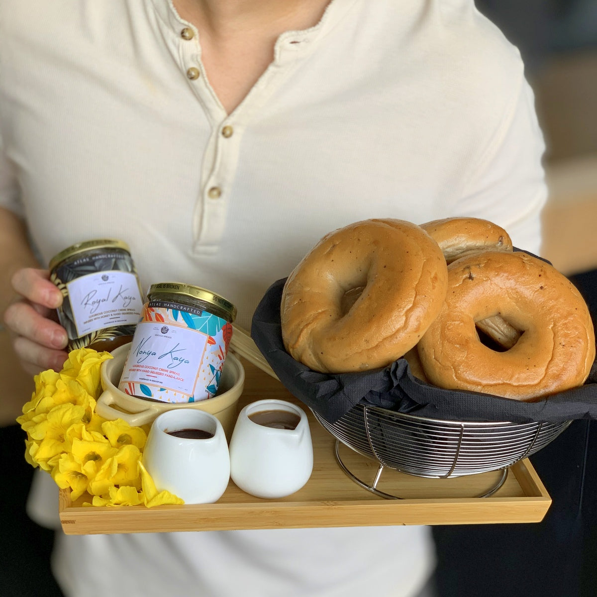 Bagels & Kaya Floating Tray