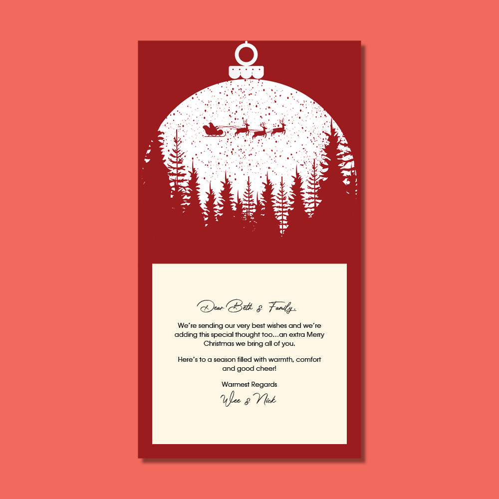 Christmas Card - Red Santa Ornament