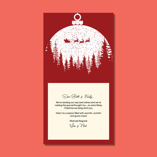 Christmas Card - Red Santa Ornament