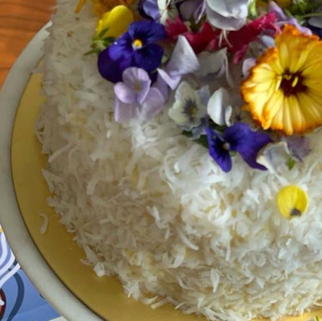 Coconut, Lemon, Yoghurt Floral Cake