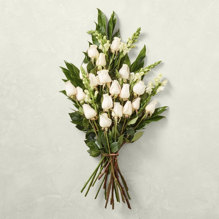 20 Deluxe white roses bouquet