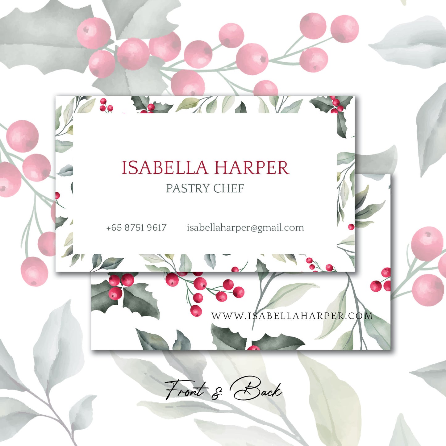 Festive Greens Personalized Cards
