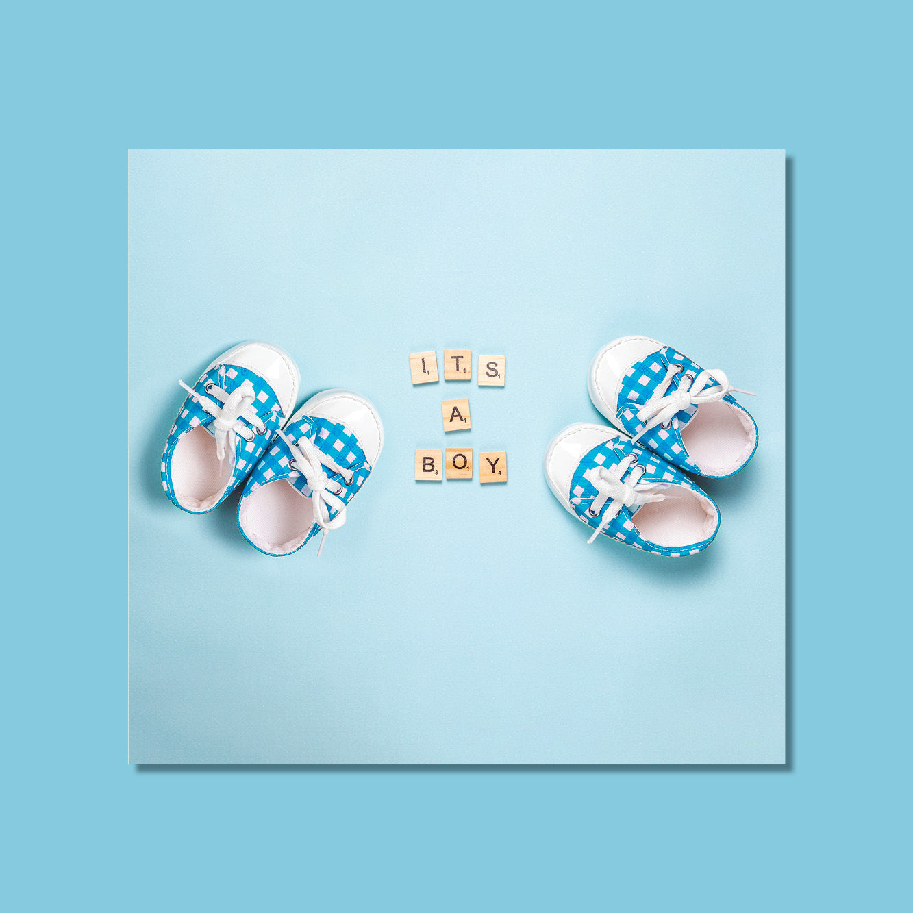 Gender Reveal - Cute blue shoes