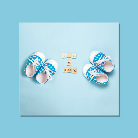 Gender Reveal - Cute blue shoes