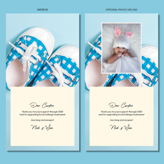 Gender Reveal - Cute blue shoes