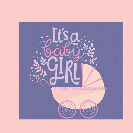 Gender Reveal - It's a Baby Girl Pram