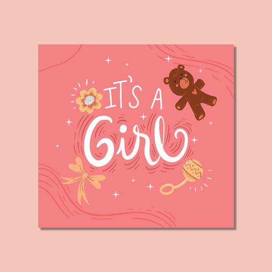 Gender Reveal - It's a Baby Girl! Teddy bear