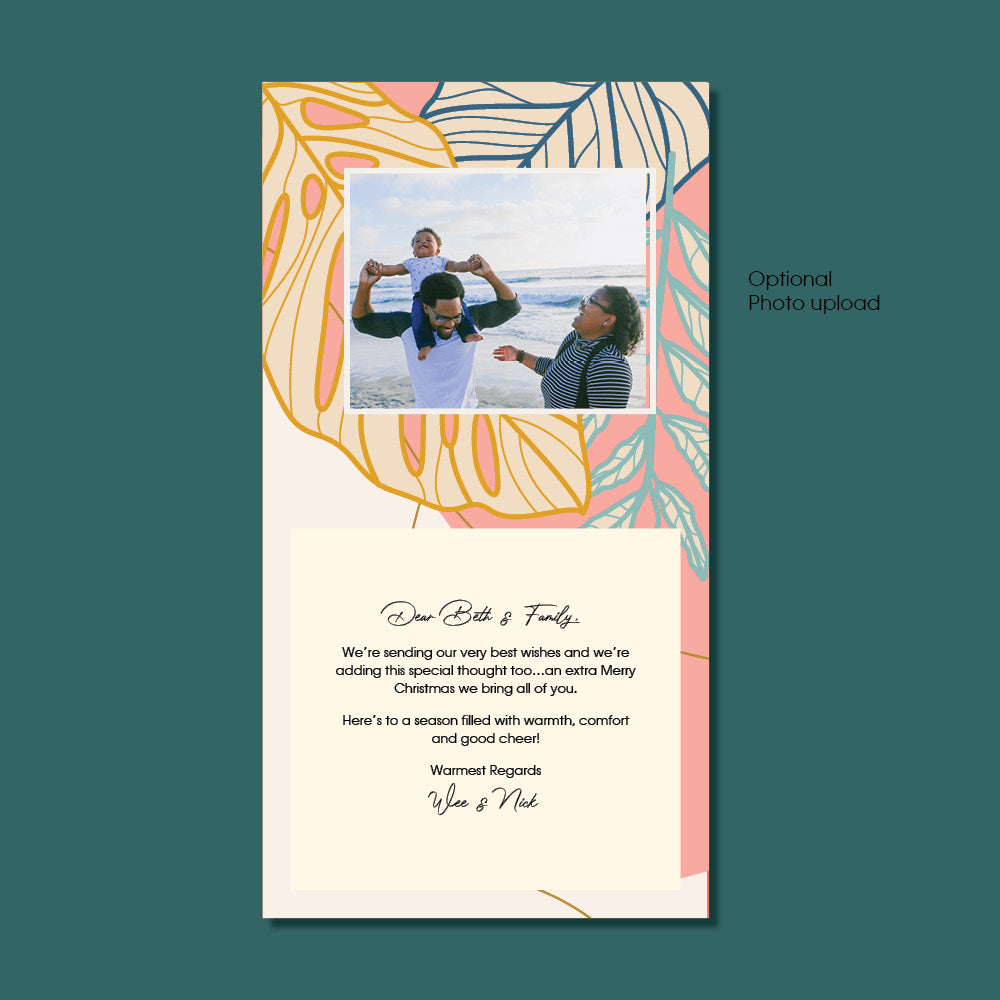 Birthday Card - Natural Leaves