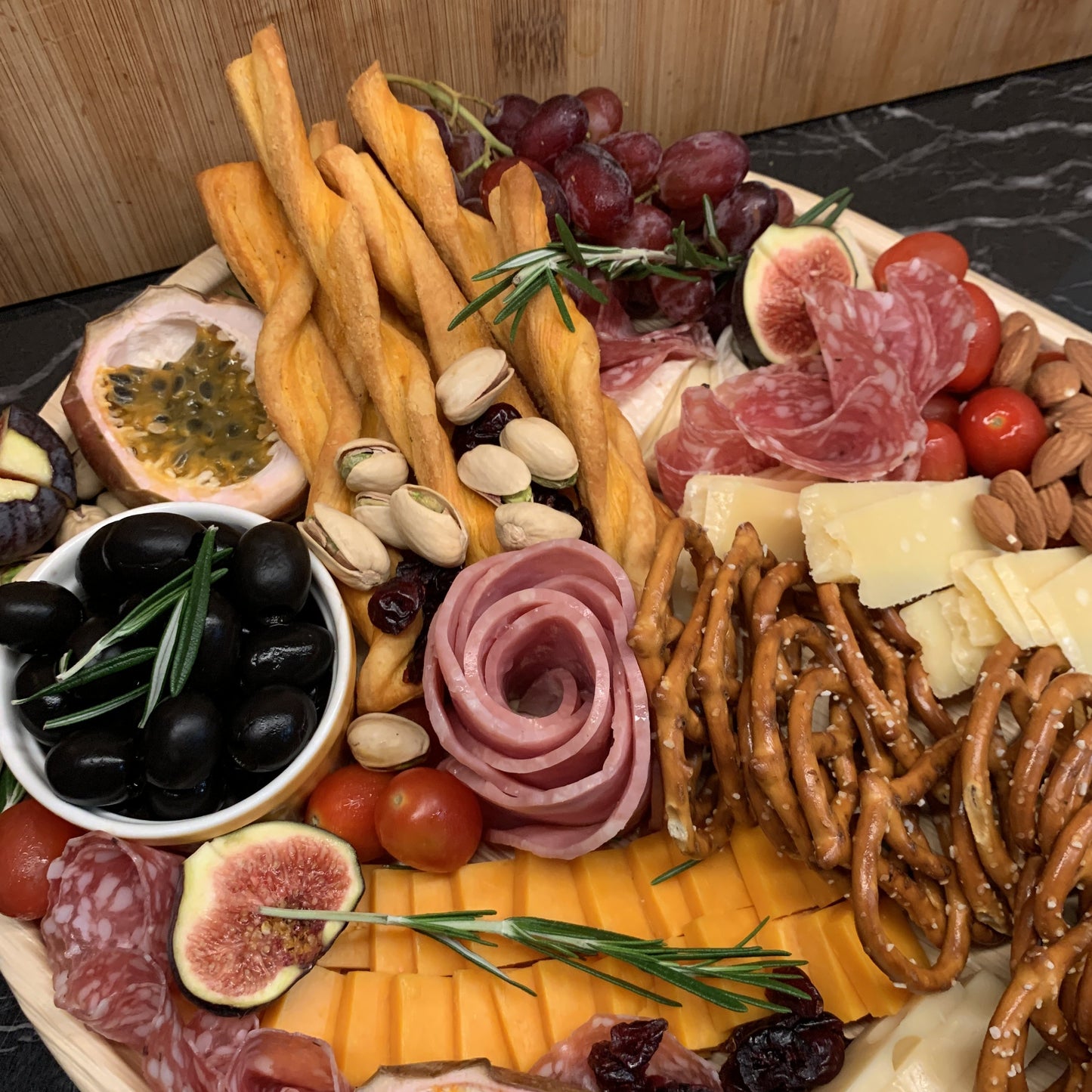 Passion Fruits, Cheese & Charcuterie Grazing Platter