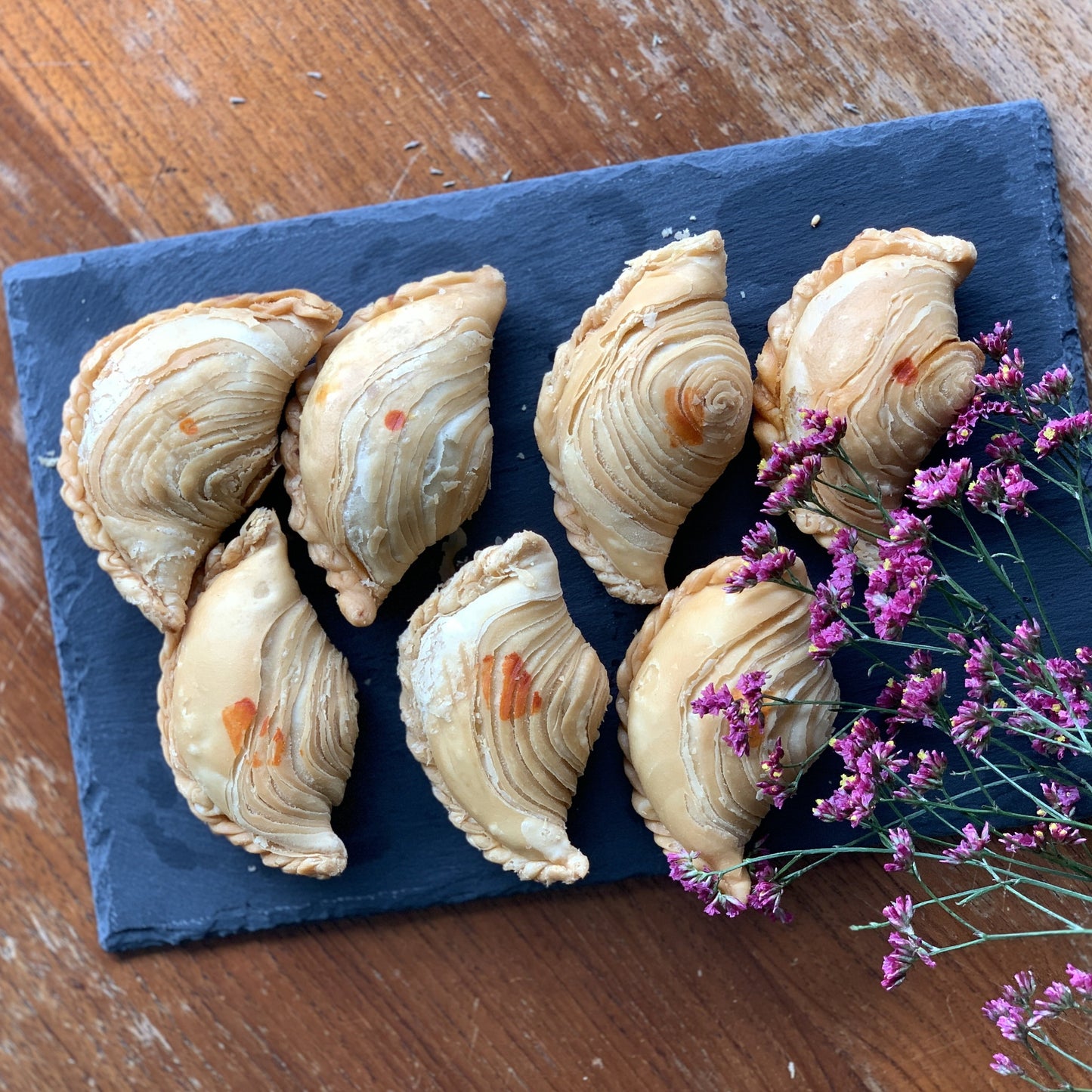 Handmade Curry Puffs Slate Platter