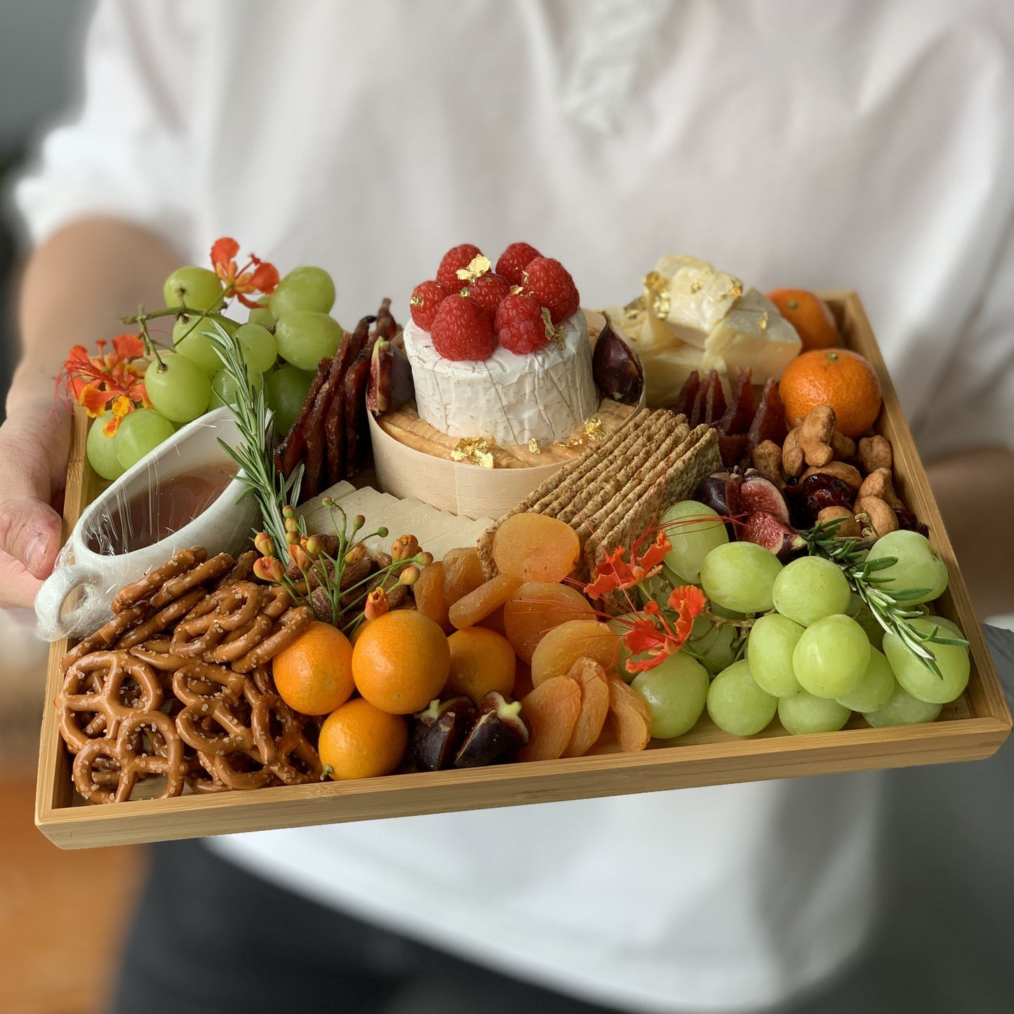 Bakwa & Cheese "heritage" Bamboo Platter