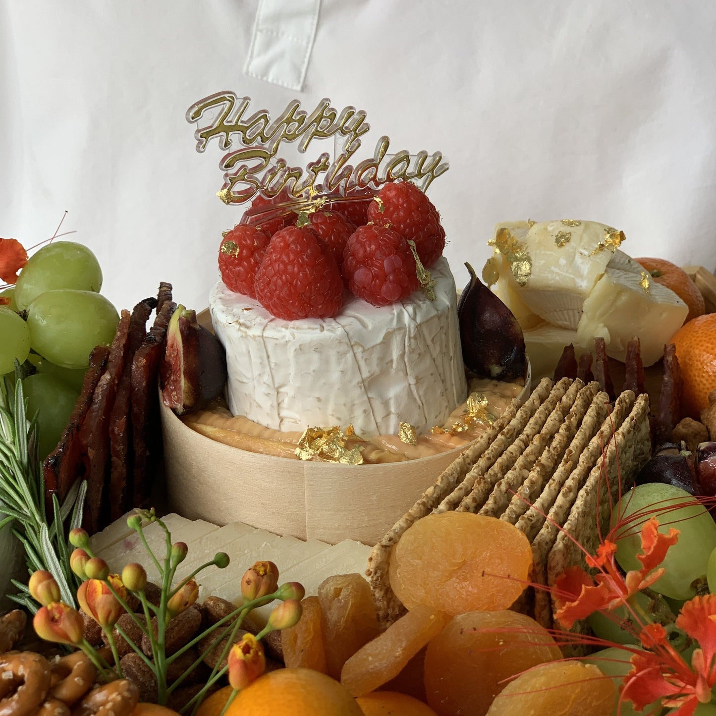 Birthday 2 Tier Cheese Wheel Charcuterie
