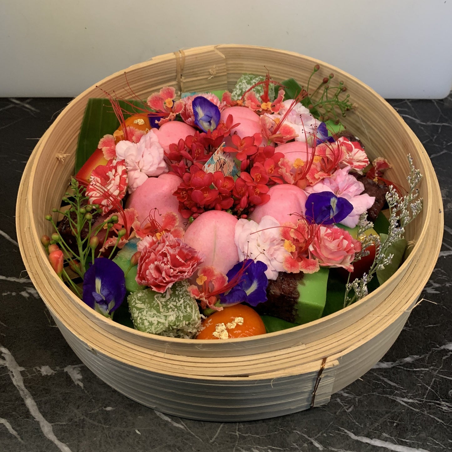 ShouTao Bao Nyonya Kueh Longevity Bamboo Basket