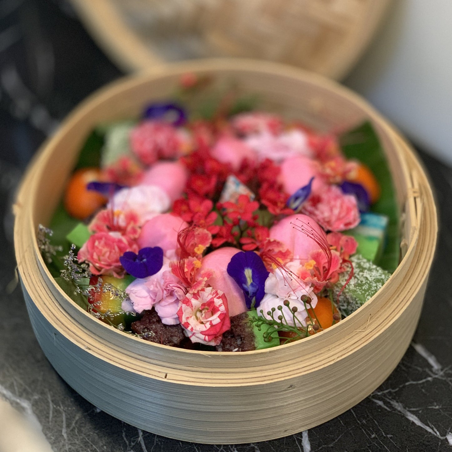 ShouTao Bao Nyonya Kueh Longevity Bamboo Basket