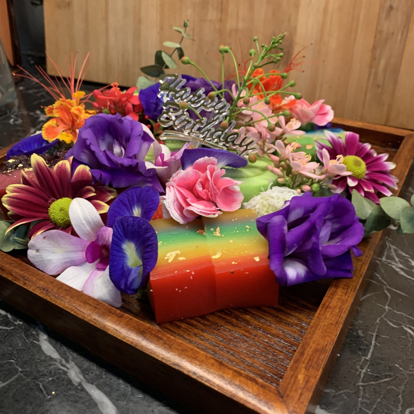 Square Japanese Finewood Nyonya Kueh Platter