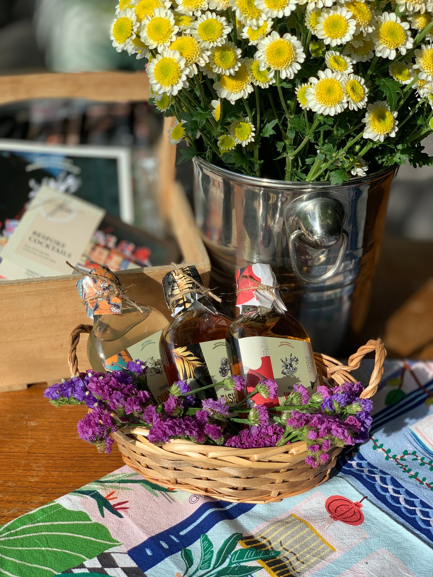 3 Bottled Cocktails Gift Garden Bucket