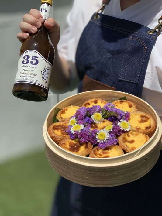Portuguese Egg Tarts Basket with Egg Tart Liqueur