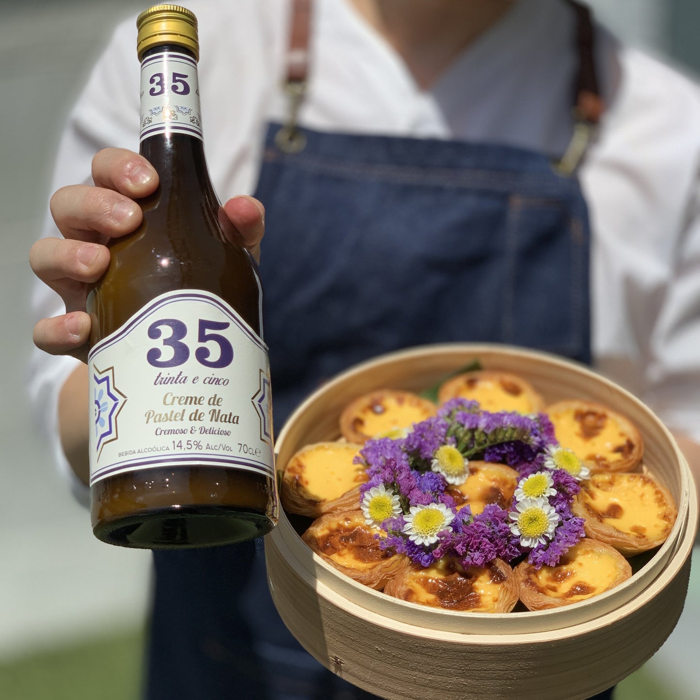 Portuguese Egg Tarts Basket with Egg Tart Liqueur