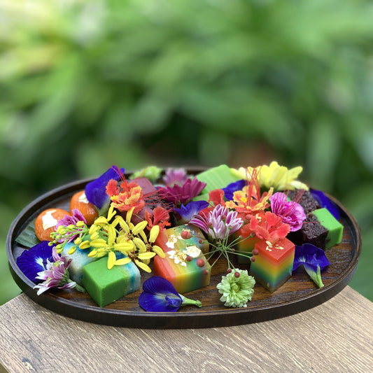 Oval Japanese Finewood Nyonya Kueh Platter (4pax)