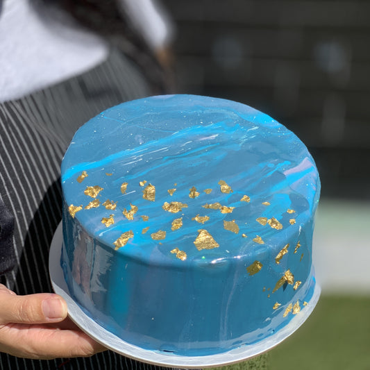 Blue Milkyway Mirror Glaze Cake