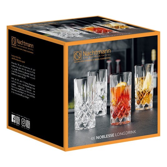 Noblesse Water & Juice Longdrink Glass, Set of 4