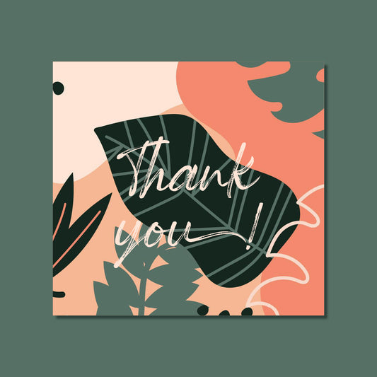 Thank You Card - Vectored Leaves