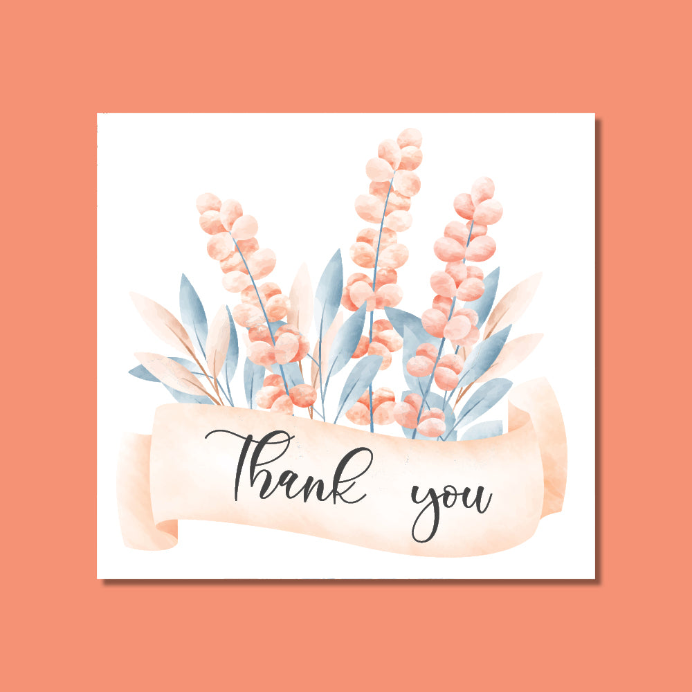 Thank You Card - Pink Flowers