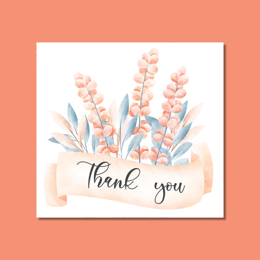 Thank You Card - Pink Flowers