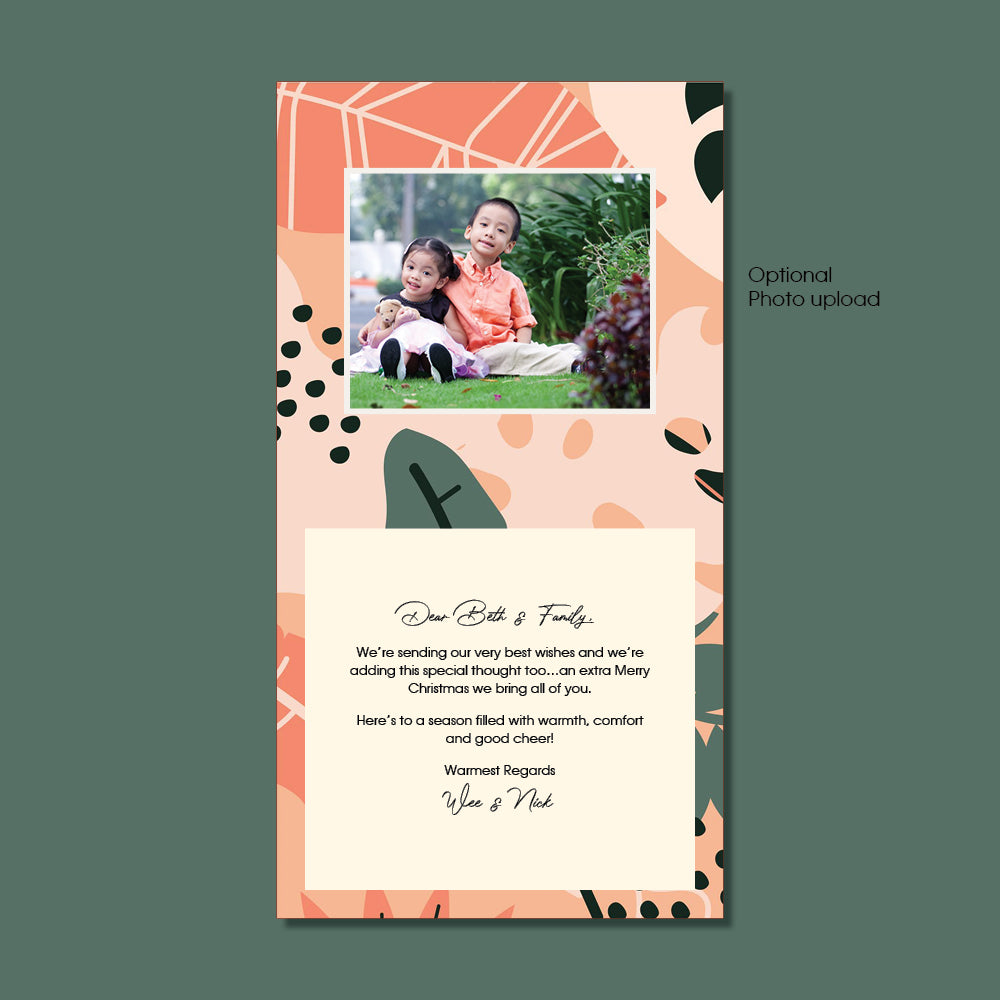 Thank You Card - Vectored Leaves