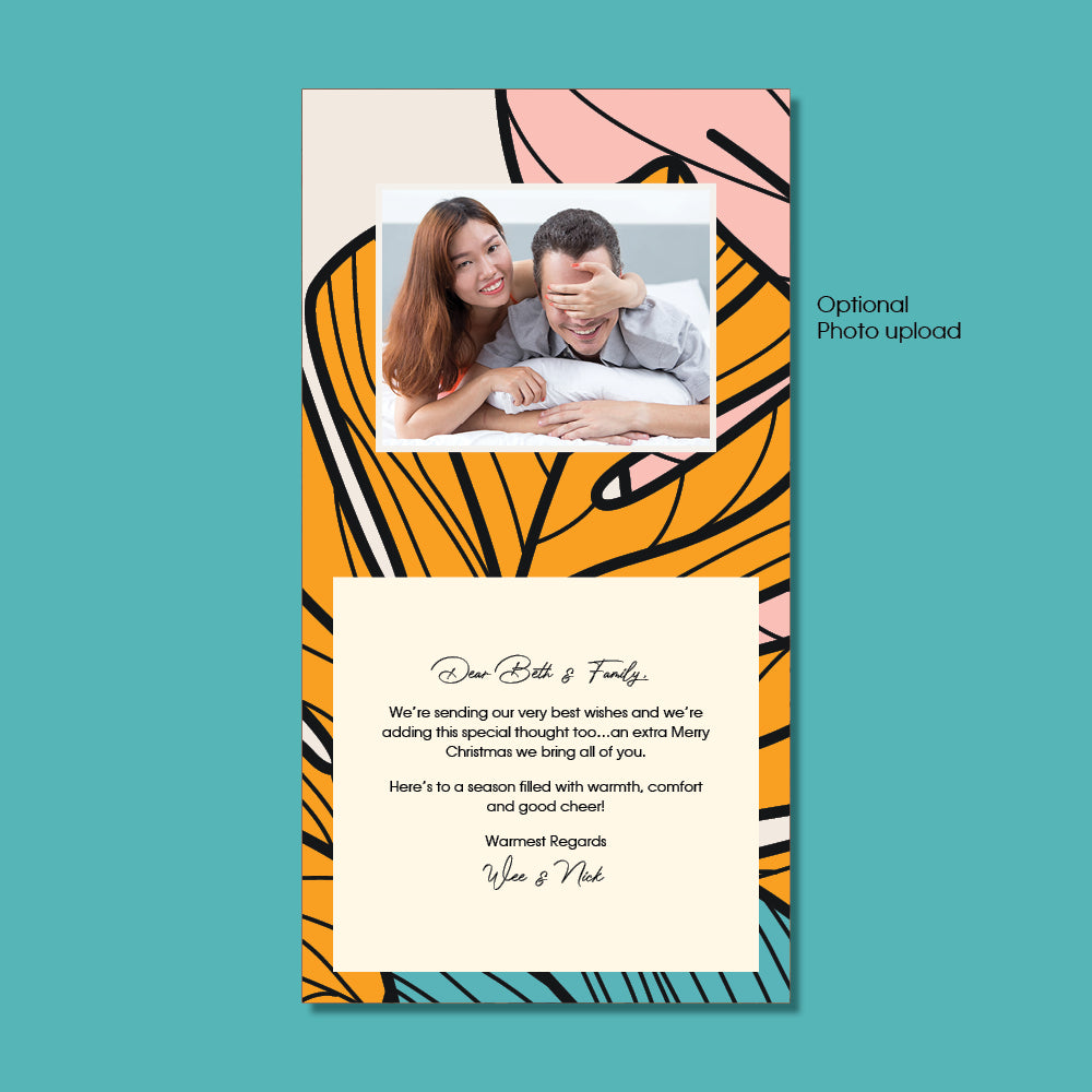 Thank You Card - Hand painted Leaves