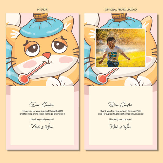 Get Well Soon - Cat Illustration