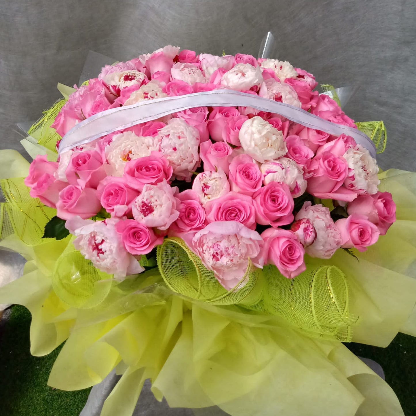 100 Roses and Peonies Bouquet