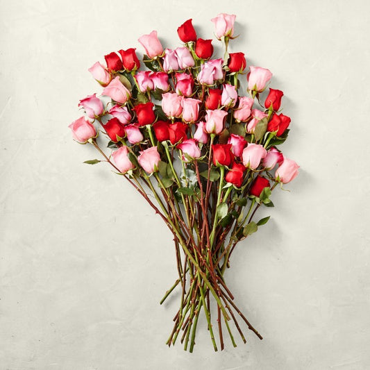 45 Pink & Red Roses Arrangement