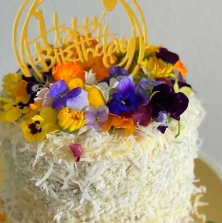 Coconut, Lemon, Yoghurt Floral Cake