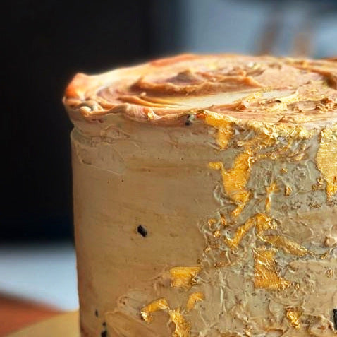 'Mineralized Gold' Naked Caramel Cake