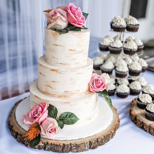 3-tier rustic wedding cake