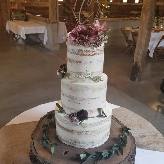 3-tier rustic wedding cake