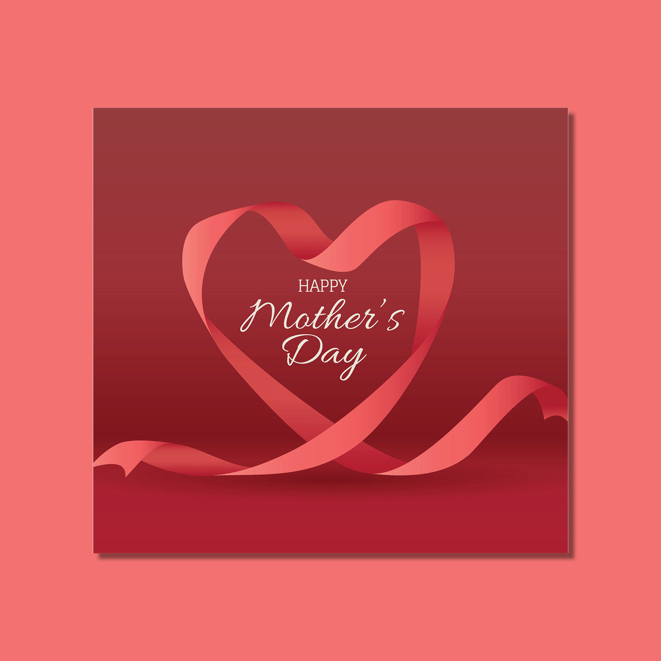 Mother's Day - Red Ribbon Heart