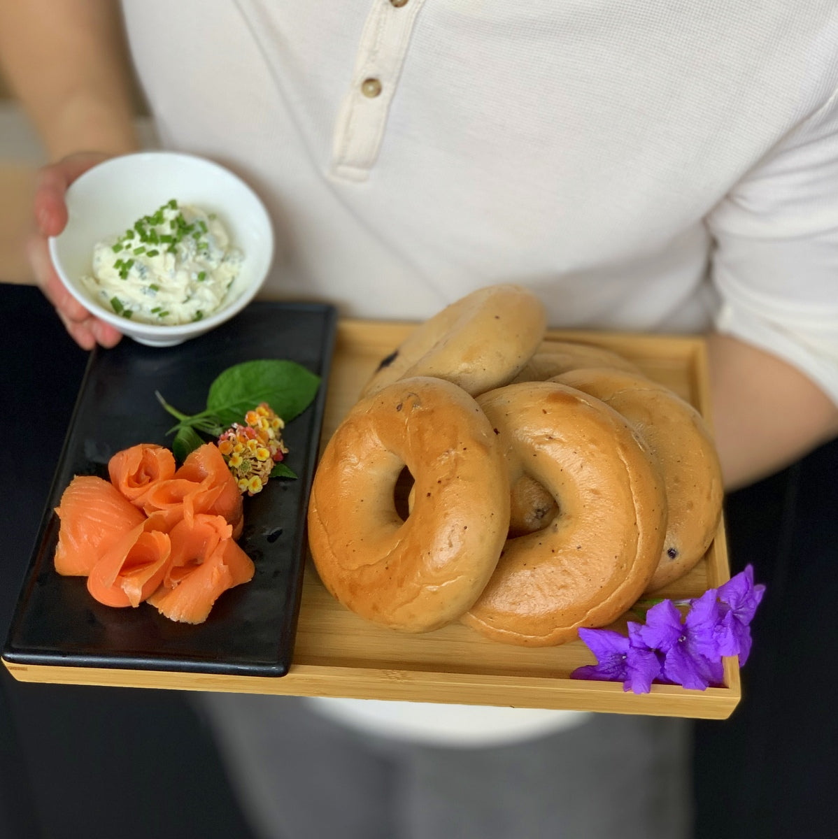 Bagels & Smoked Salmon Floating Tray