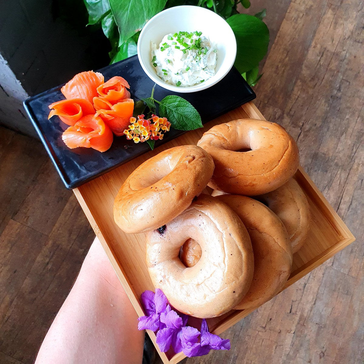 Bagels & Smoked Salmon Floating Tray