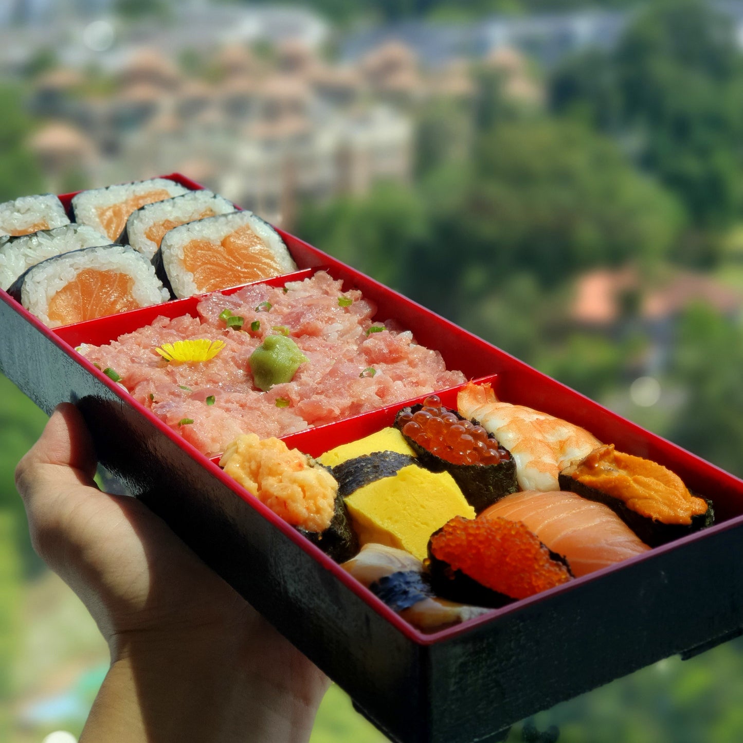 Haru Negi Otoro, Nigiri & Sake futomaki Bento (2-3 pax)