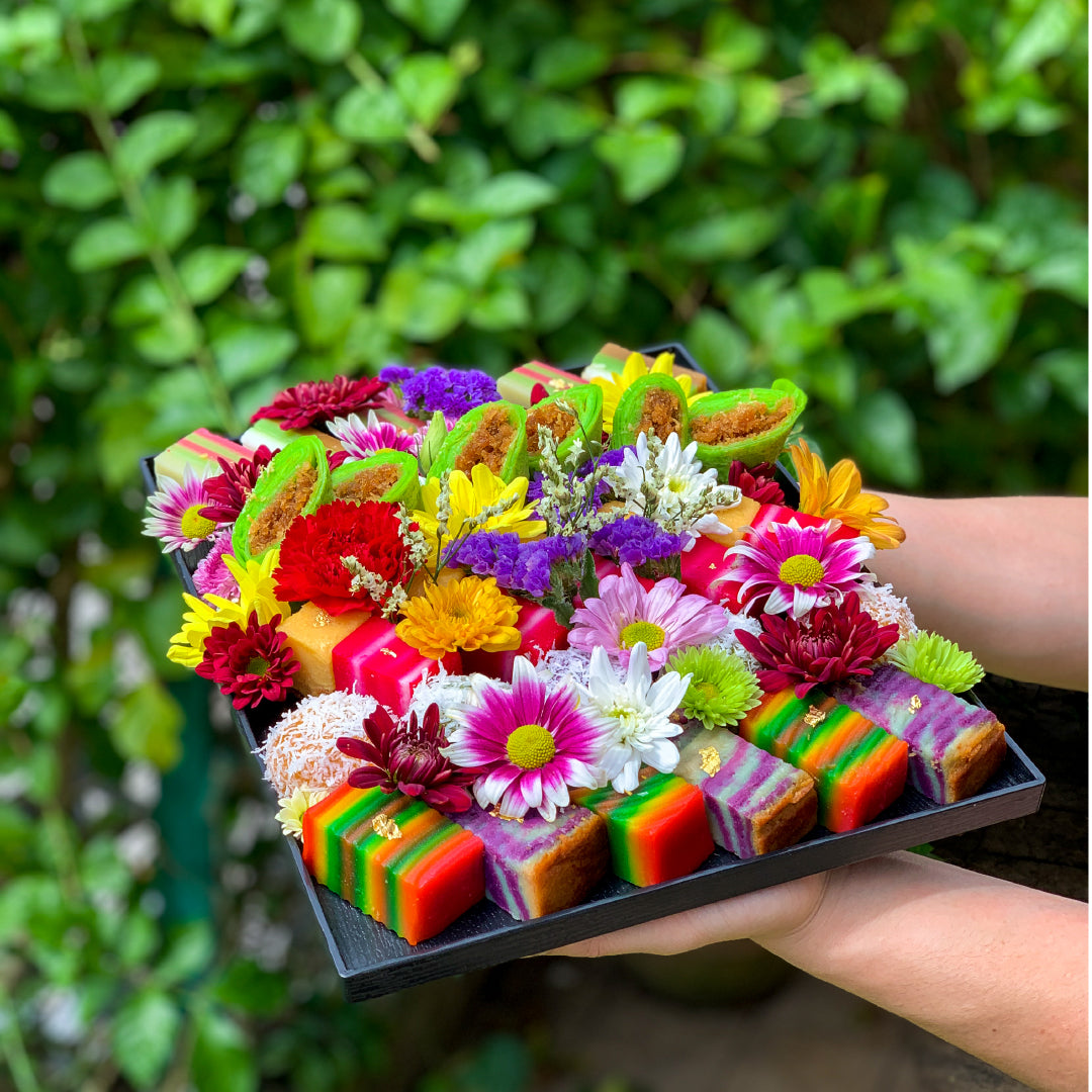 Traditional Kuih On Lacquered Tray