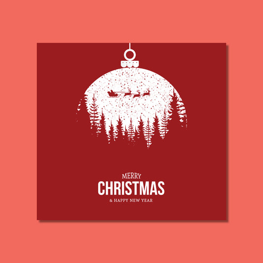 Christmas Card - Red Santa Ornament