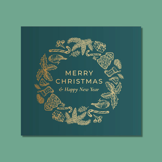 Christmas Card - Golden Christmas Weave